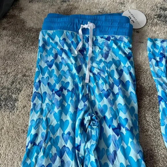 Women's Little Sleepies blue watercolor pajamas tops and bottoms - Picture 3 of 4